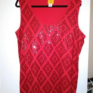 Red dressy tank top